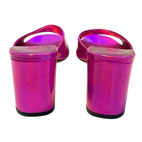 Paris Texas 6.5 Pink Iridescent Prisma Mules Sandals Leather Open Toe Anja $495 - Picture 7 of 10